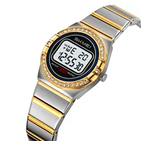 SKMEI 2446 New Sports Luxury Stainless Steel Watches Waterproof Ladies Electronics Watch Small Digital Wristwatches reloj mujer