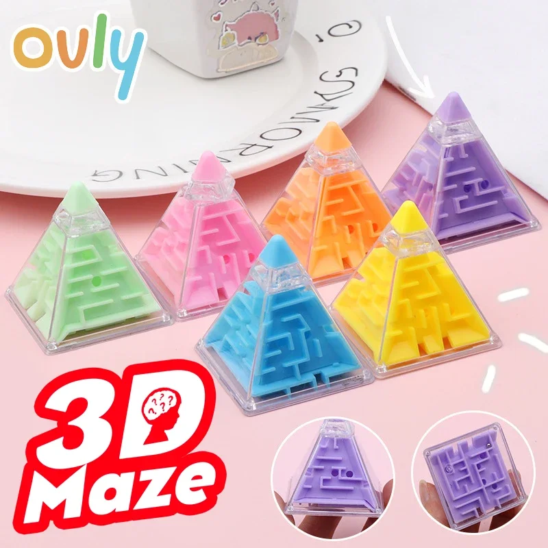 

3D Maze Pyramid Transparent Magic Cube Puzzle Speed Matching Cube Rolling Ball Game Relieve Stress Toys Children's Educational