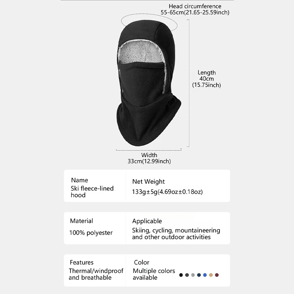 GTUBIKE Winter Warm Neck Mask Ear Protection One Piece Hat Warm Hood Outdoor Cold Protection Camping Hiking Balaclava Cycle Mask