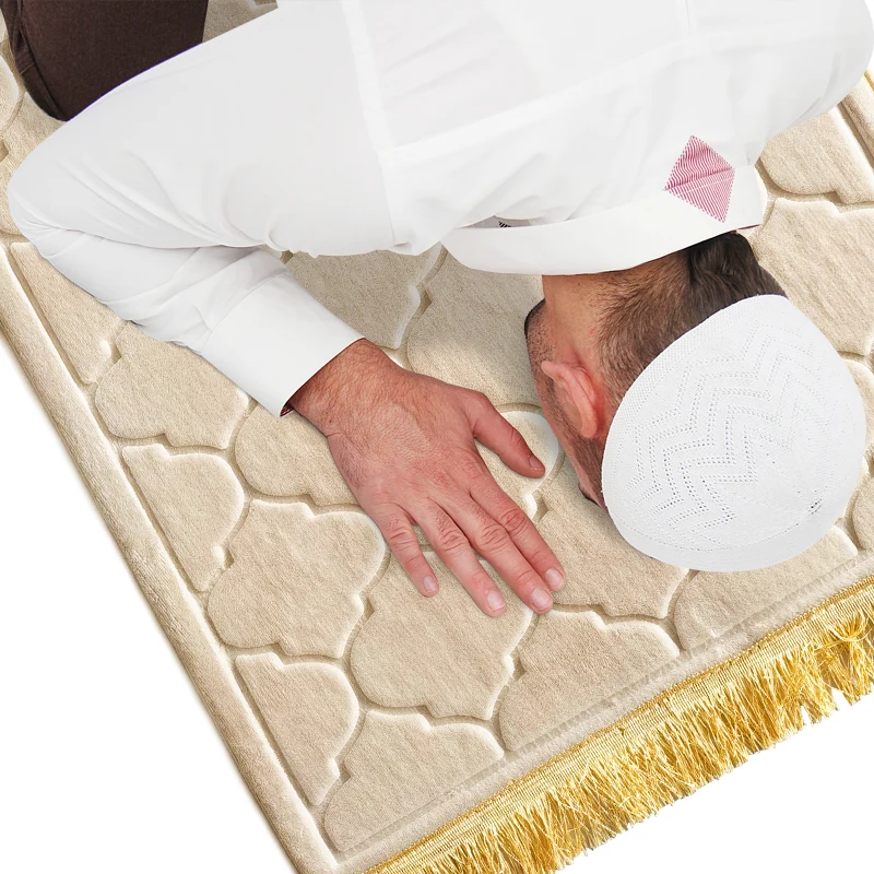 Muslim Prayer Mat,Islamic Turkish Prayer Rugs,Ramadan Gift Prayer Mat for Women and Men,Portable Flannel Mats,Praying Pad 65X110 - Image 5