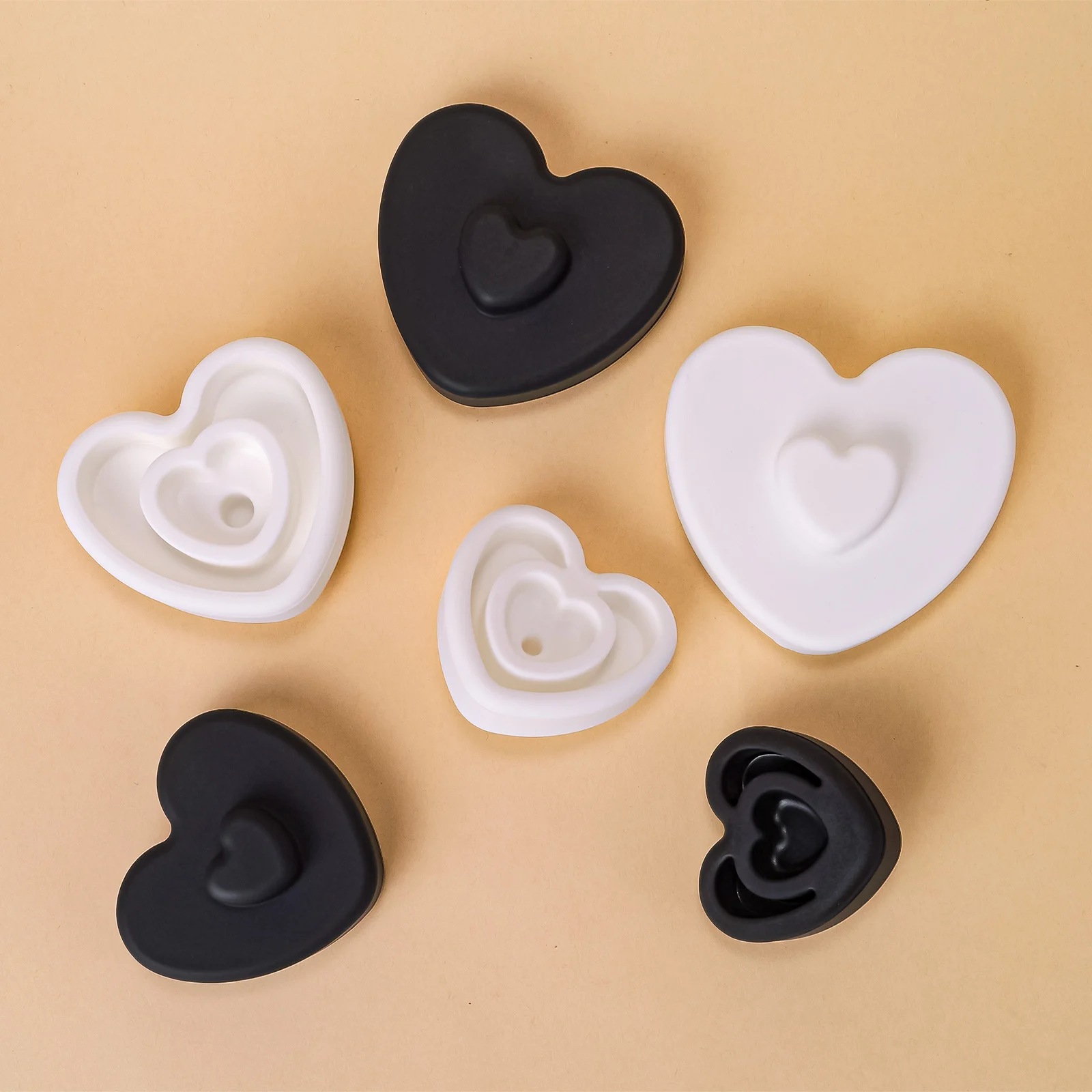 6Pcs Baby Montessori Toys Soft Building Blocks Silicone Stacking Blocks Love Shape Silicone Construction Toy Gifts 2