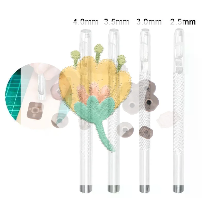 2.5/3/3.5/4mm 벨트 홀 펀치 라운드 홀 아연 도금 가죽 펀치 키트 속이 빈 스틸 시계줄 도구 벨트