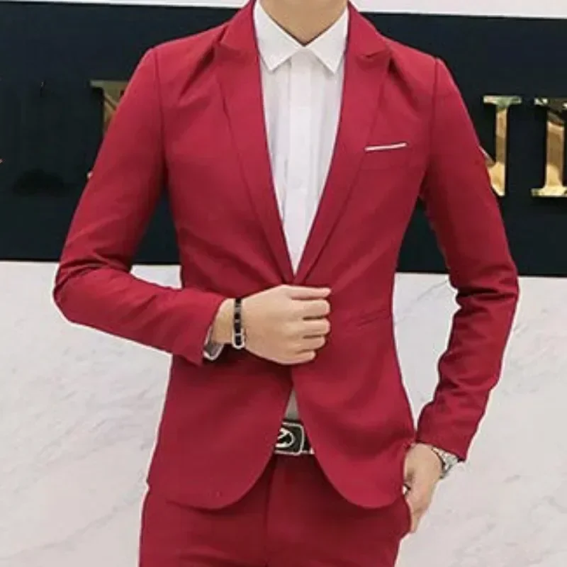 Fashion Solid Color High-end Casual Business Men's Blazer Groom Wedding Gown Blazers for Men Suit Tops Jacke Coat Customized