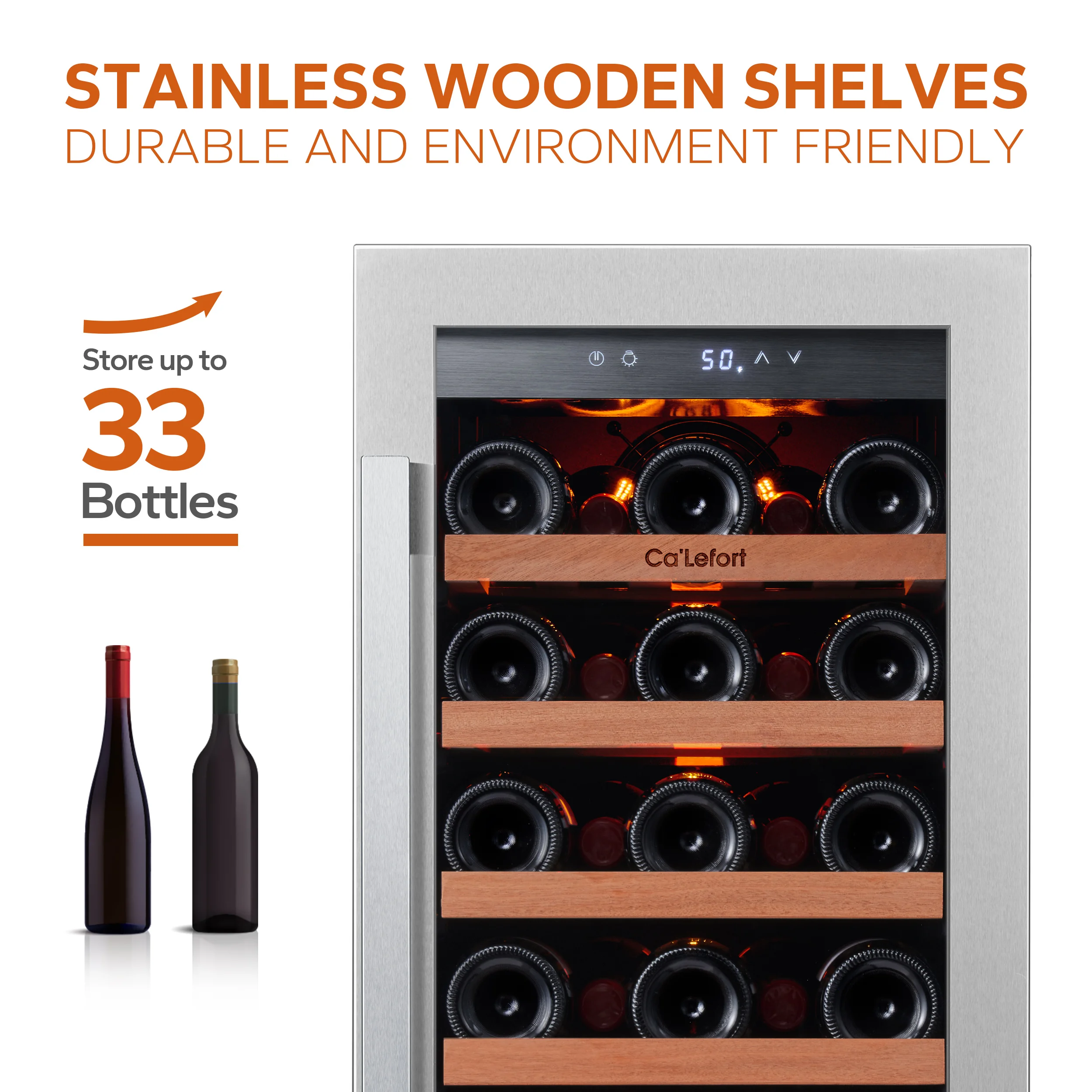 Ca'lefort 85L Compressor Wine Cooler and Beverage Refrigerator – The Ideal Wine Cooler for Efficiency and Elegance in Every Sip 4