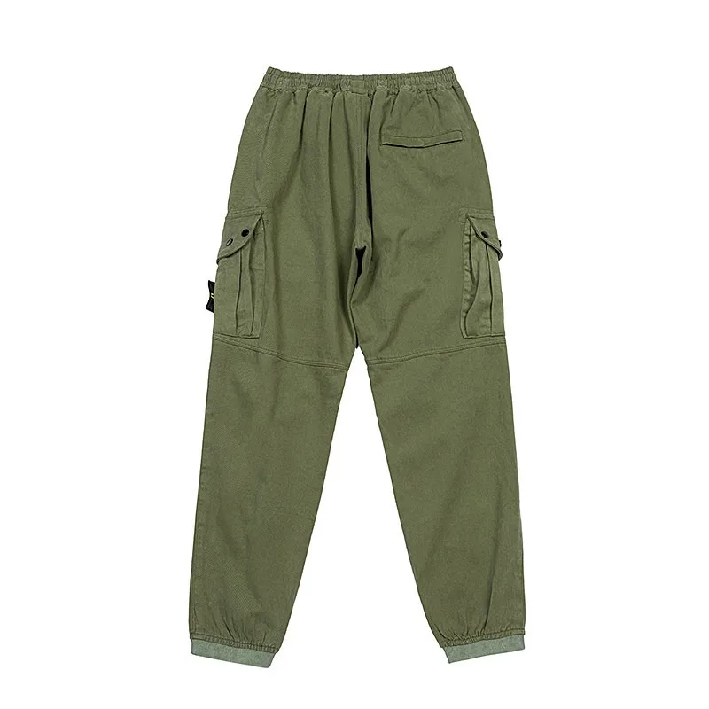 Men's Multi Pockets Cargo Pants Aautumn Winter Thicken Loose Jogger Trousers Washed Casual Pants Male 2