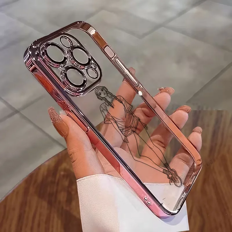 Personalized Customized Photo Sketch Lines Personalized Plating Transparent TPU Case thumbnail 7
