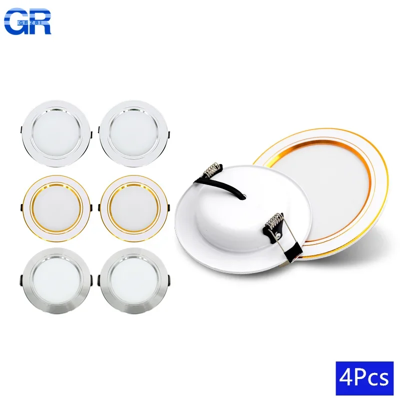 17348-737769.jpg 4Pcs LED Downlight 5W 9W 12W 15W 18W AC110V 220V DC12V 24V Recessed Ceiling Lamp Round Led Panel Down Lights Spotlight Lighting - Image 1
