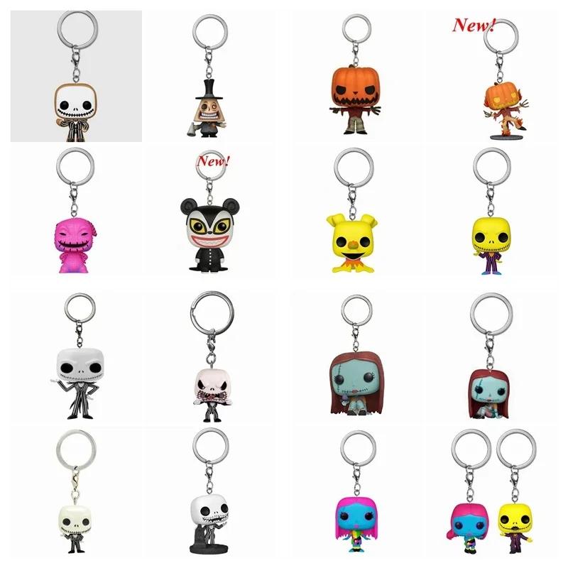 Portachiavi Disney Con Scatola The Nightmare Before Christmas Jack Skellington Teddy Mayor Sally Zero Pumpkin Action Toy Figures Toys