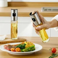 Pulvérisateur d'huile en verre pour la cuisson, vaporisateur d'olive pour salade barbecue cuisine cuisson bouteille de vinaigre vide 1