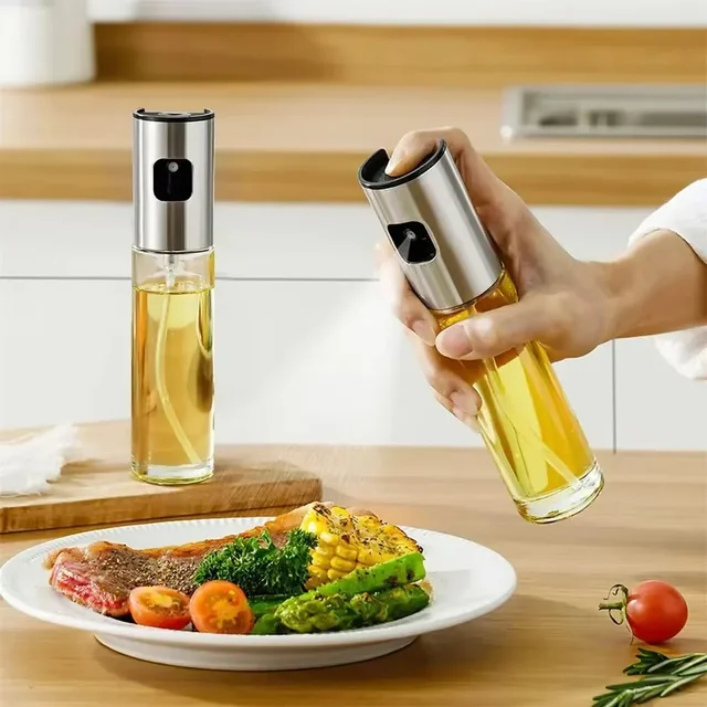 Pulvérisateur d'huile en verre pour la cuisson, vaporisateur d'olive pour salade barbecue cuisine cuisson bouteille de vinaigre vide 1