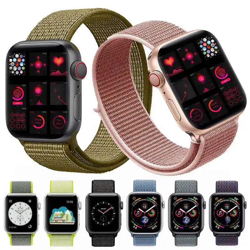 Ремешок YouYaeMi нейлоновый для Apple iWath Watch Series 7 41 мм iWatch 45 6 40 44 SE 5 ремешок наручных