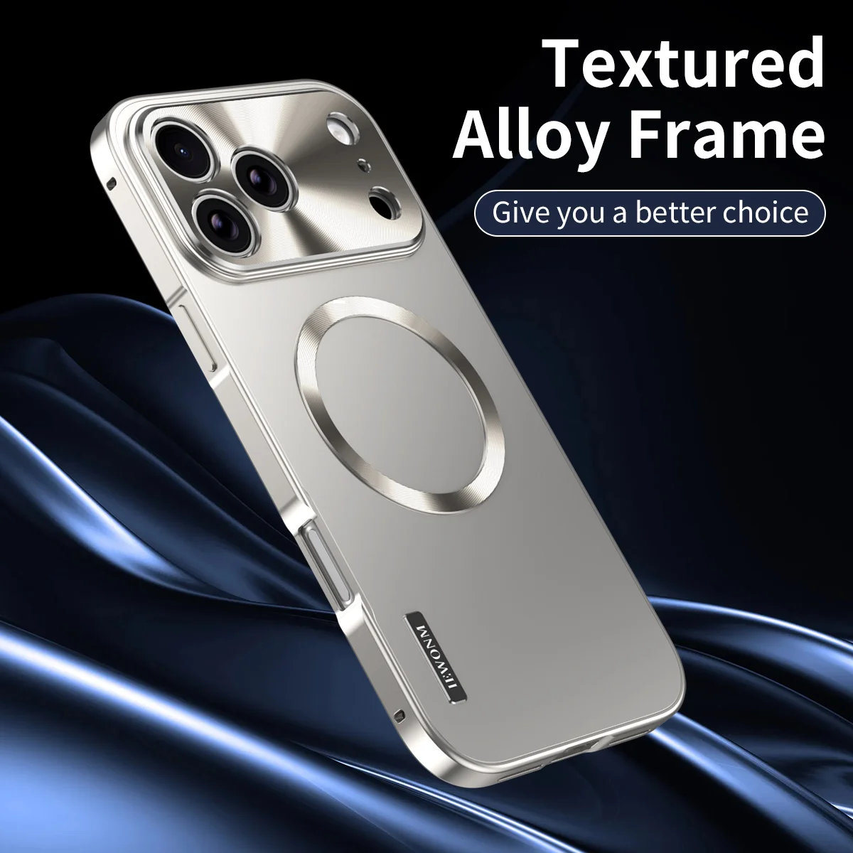 Sleek All-Aluminum Magnetic Suction Frosted Phone Case with Shock-Absorbing Ultra-Thin Design