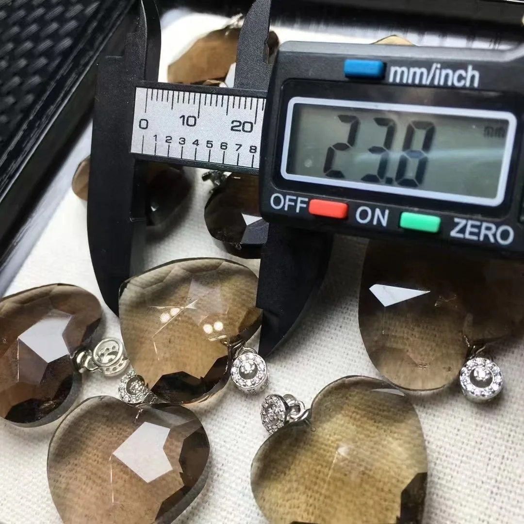 1 Pc Natural Smoky Quartz Heart Pendant 925 Sterling Silver Faceted Heart Crystal Reiki Healing Stone Jewelry Gift For Women Men 9 S137902ed936a4309b0a26c068539fc0a2