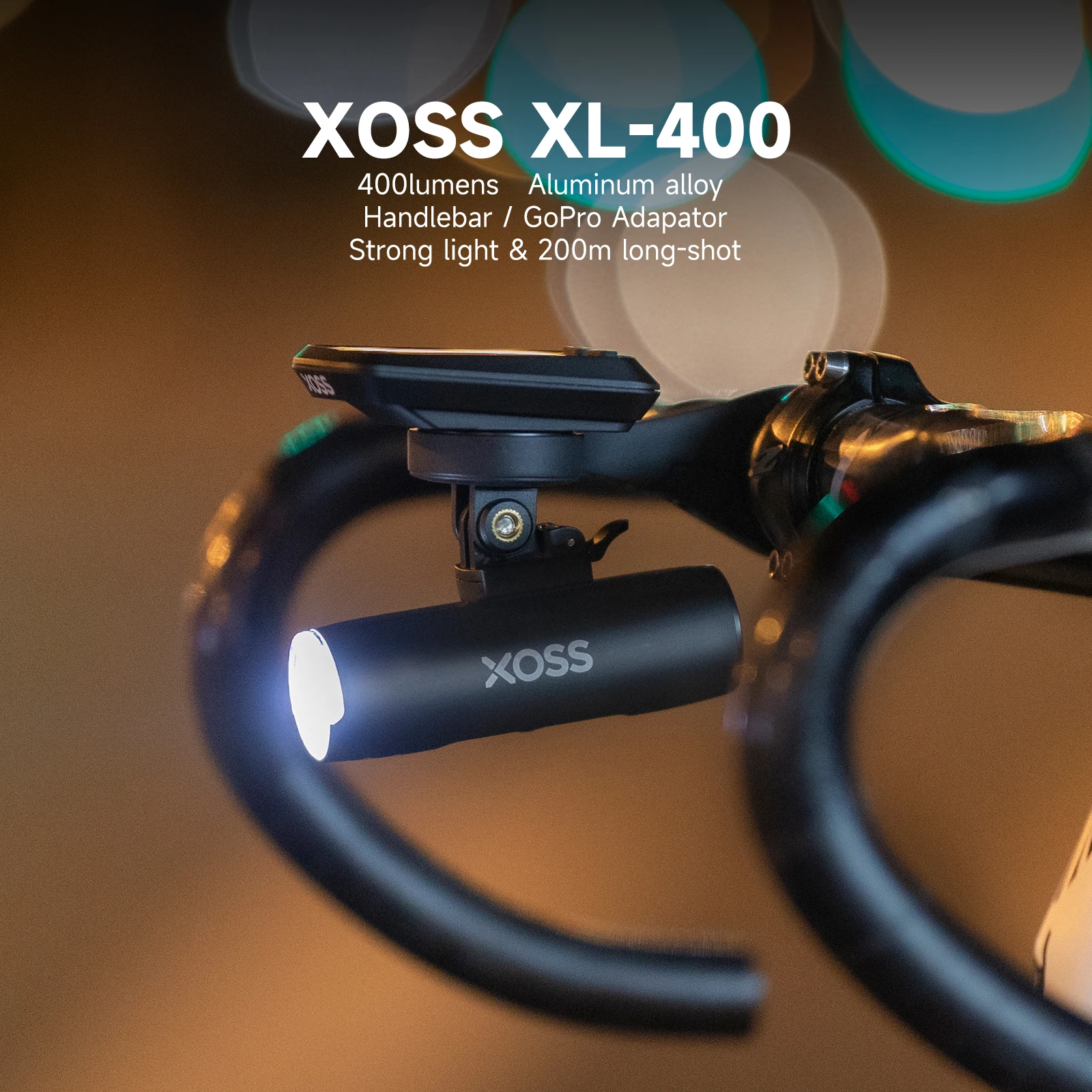 

XOSS Waterproof XL-400 Bicycle Headlight Multifunctional USB Rechargeable MTB Front Lamp 400Lumen Bicycle Accessories