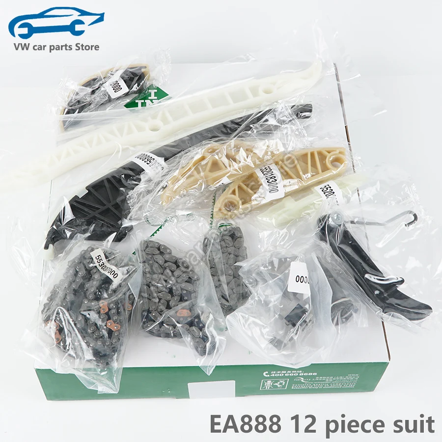 

12-Piece Timing Repair Kit Timing Chain For Audi Q3 Q5 A3 A4 A5 A6 A7 EA888 Gen2/3 VW Golf MK6 GTI Tiguan Touran Passat CC 2.0T