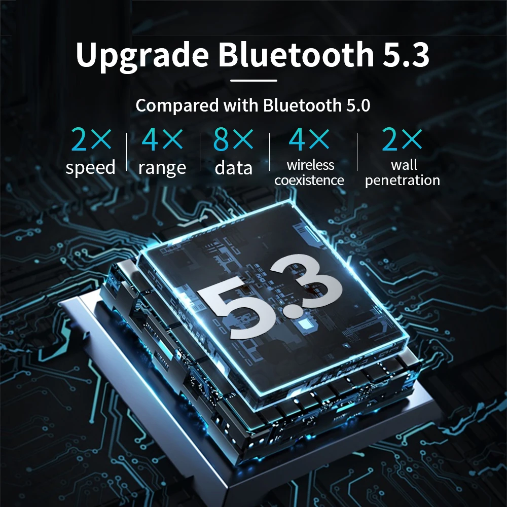 Adaptateur USB Bluetooth 5.3 pour PC, récepteur pour haut-parleur, souris, clavier, transmetteur audio de musique, dongle Bluetooth 5.0