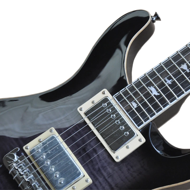 Electric Guitar Amber Pattern Black Double Shake 22 Products High Quality Factory Delivery OTGT-2003