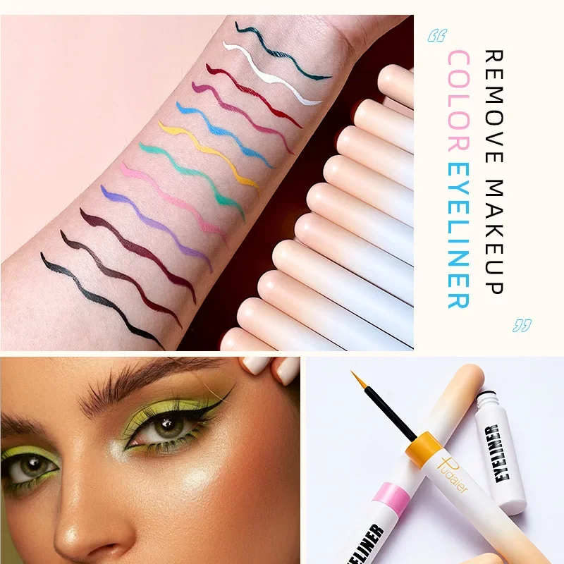12 Colors Liquid Eyeliner Pencil Shimmer Sexy EyeShadow Portable Waterproof Durable Eyeliner Women Hot Sales Makeup Cosmetics 3
