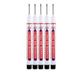 Professional Oil - Based Wood Markers Set - Long Tip, Waterproof, Quick - Dry, Permanent, Durable, Fade - Resistant (Black 5PENS)