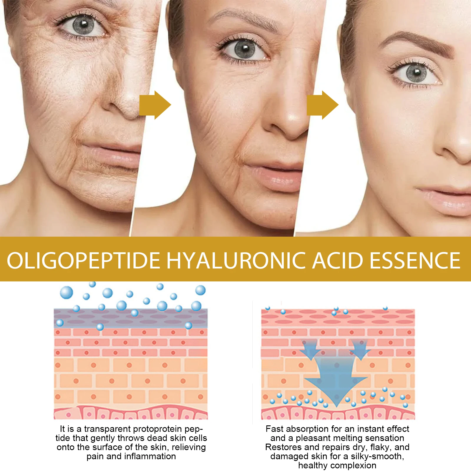 Eelhoe Collagen Essence Improvements Facial Skin Fading Wrinkle Moisture Replenishment Firming Anti-Wrinkle Essence Cosmetics