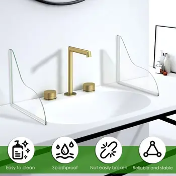 แผ่นกันน้ำกระเด็นในอ่างอาบน้ำอะคริลิกแบบใหม่ ติดตั้งง่าย โปร่งใส กันน้ำ ติดตั้งด้วยกาวในตัว ปิดกันน้ำกระเด็นในอ่างล้างหน้าและอ่างอาบน้ำ 2