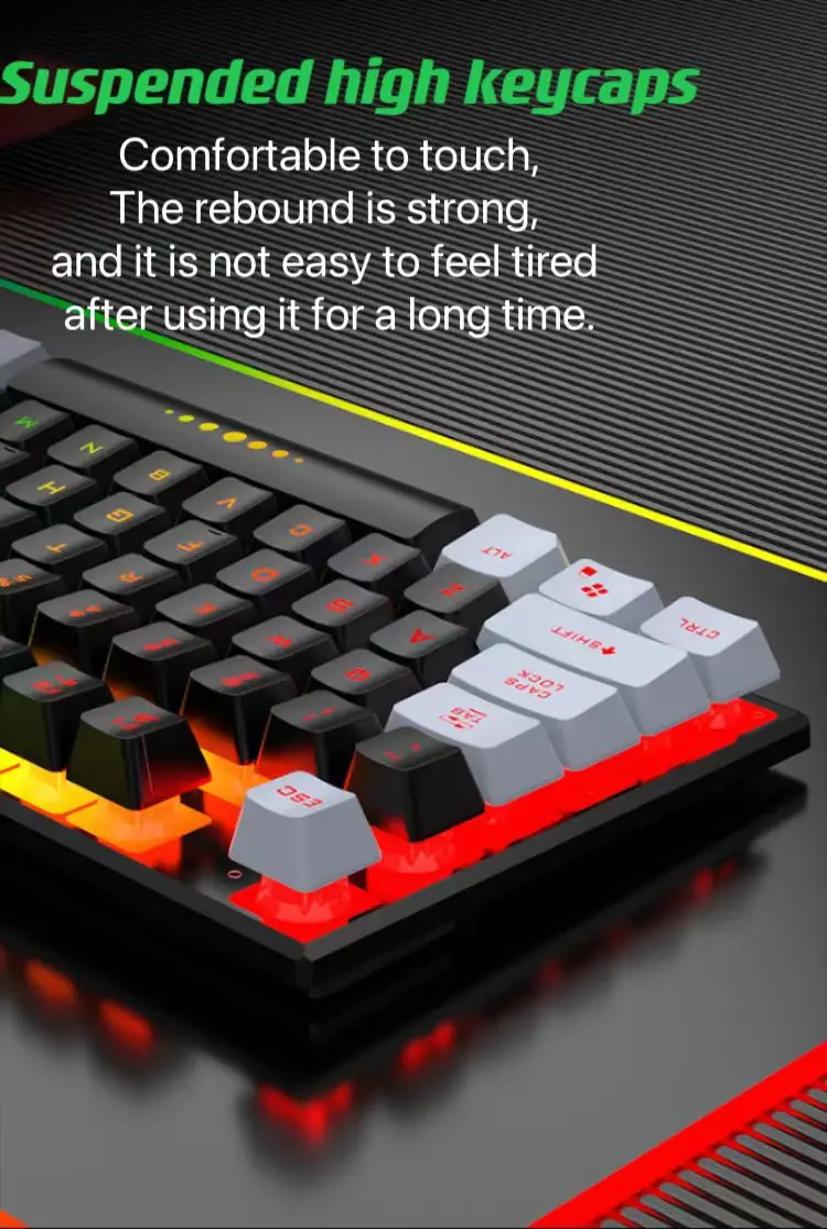 Wired USB Luminous Mechanical Keyboard and Mouse Set for PC and Laptop Gaming