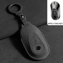 Premium Leather Suede Car Key Case - Elegant Luxury Accessories (F)