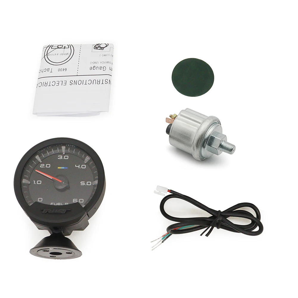 GReddi Sirius Meter Series Trust 74mm White LED Auto Gauge Volt Water Temp Oil Temp Oil Press RPM Turbo A/F Ratio Fuel Press