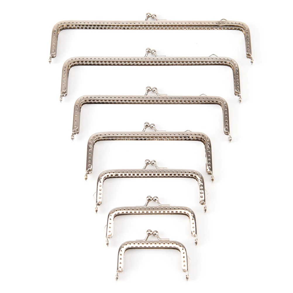 

1PC Retro Alloy Metal Flower Purse Bag DIY Craft Frame Kiss Clasp Lock Silver Wallet Accessories