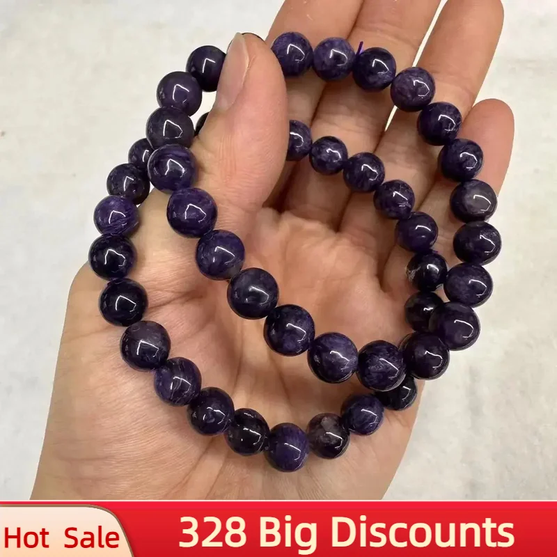 

New AAA Natural Charoite Stone Beads 8-9mm Charm Bracelet Gemstone Jewelry Bangle for Woman for Christmas Party Gift Wholesale !