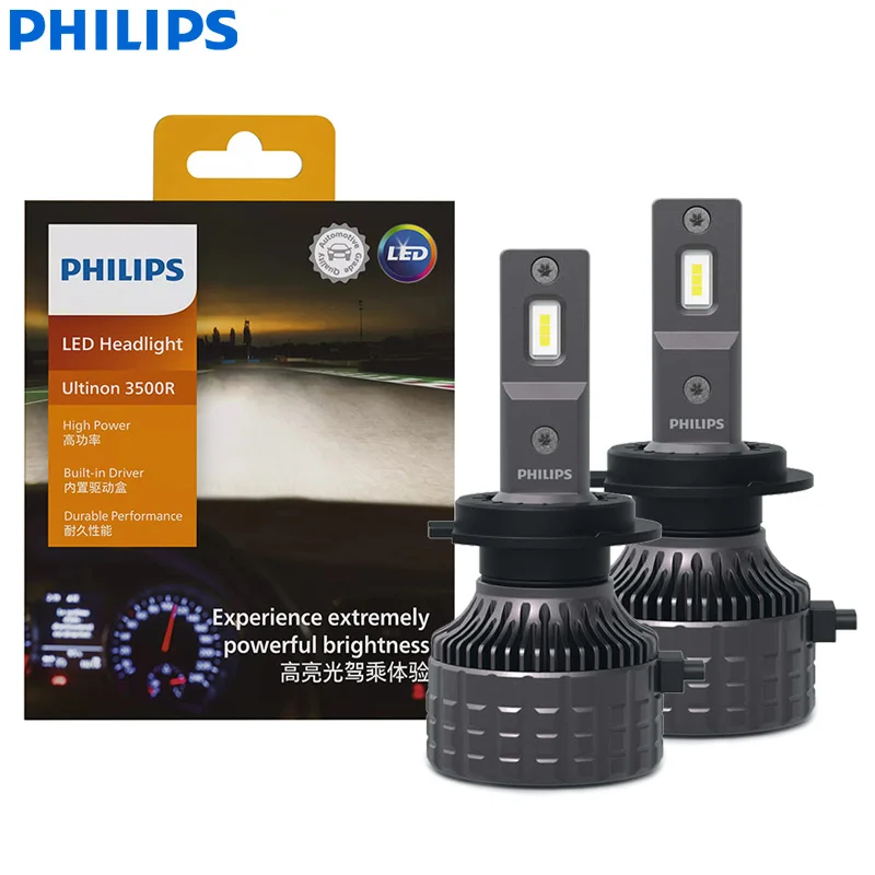 Philips Led H7 Ultinon 3500R Ad Alta Potenza 30W 2600Lm Faro Per Auto 6500K Bianco Ad Alto Lumen Watt Lampade A Led Px26D Lum11972U3500X2, 2X