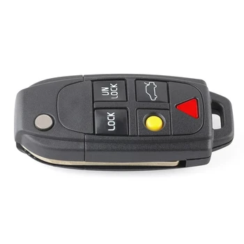 Portachiavi con telecomando per chiave auto per Volvo - XNRKEY 4 1 5 pulsanti Flip Remote Car Key Shell Fob per Volvo S4 S60