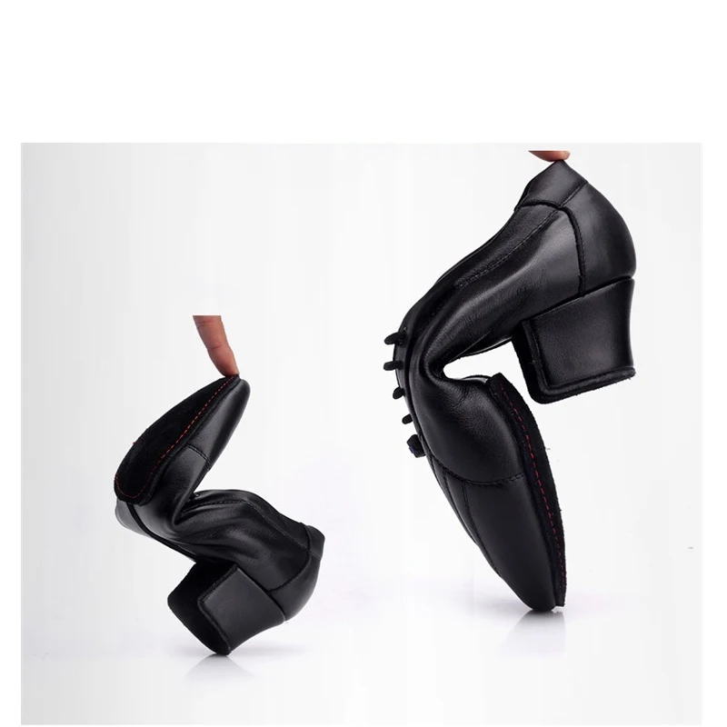 Breathable Men Latin Dance Shoes Soft Sole Teacher Adult Leather Shoes Boys Ballroom Dance Sports Party Shoes V