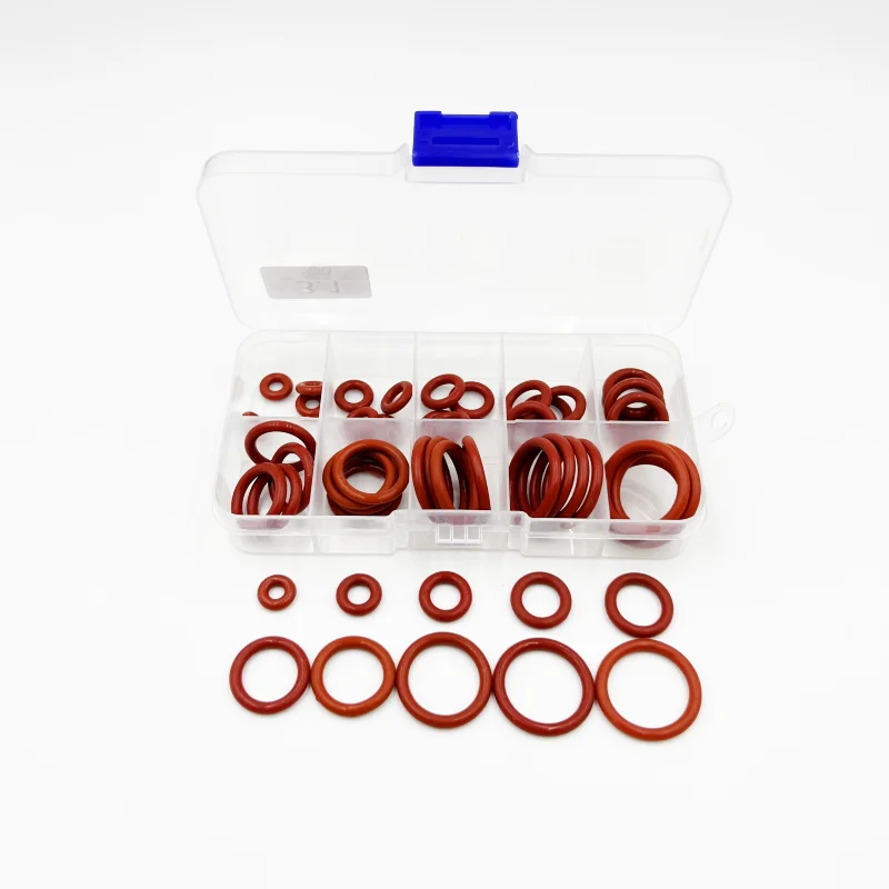 Enhanced Red Silicon O-Ring Seal Gasket Kit - Oil Resistant, High Temperature Washer