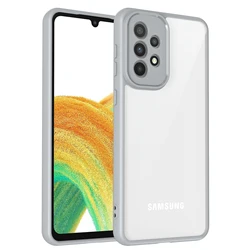 Sleek Ultra Thin Transparent Phone Case - Premium Clear Cover - Galaxy A21s (Gray)