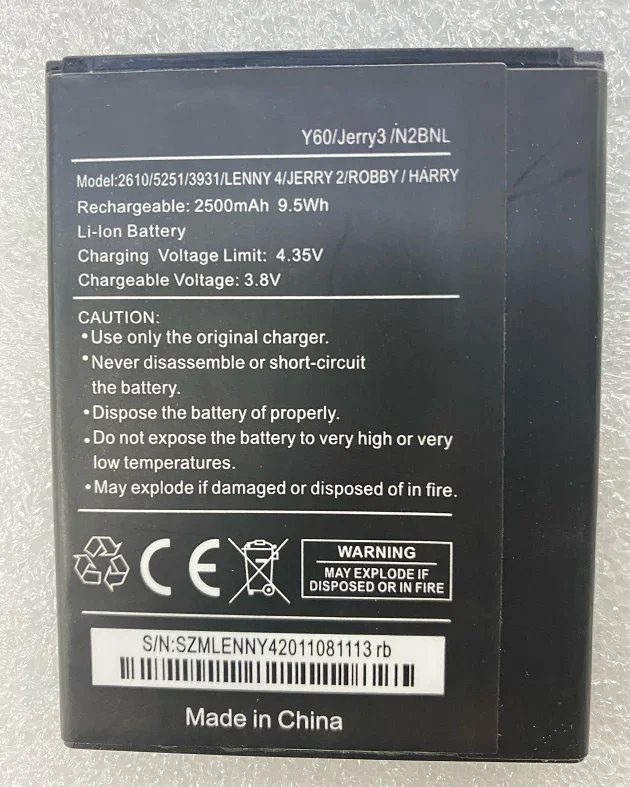 Per Wiko Vico 2610 5251 3931 Batteria Per Cellulare Lenny Jerry 2 Robby Y60