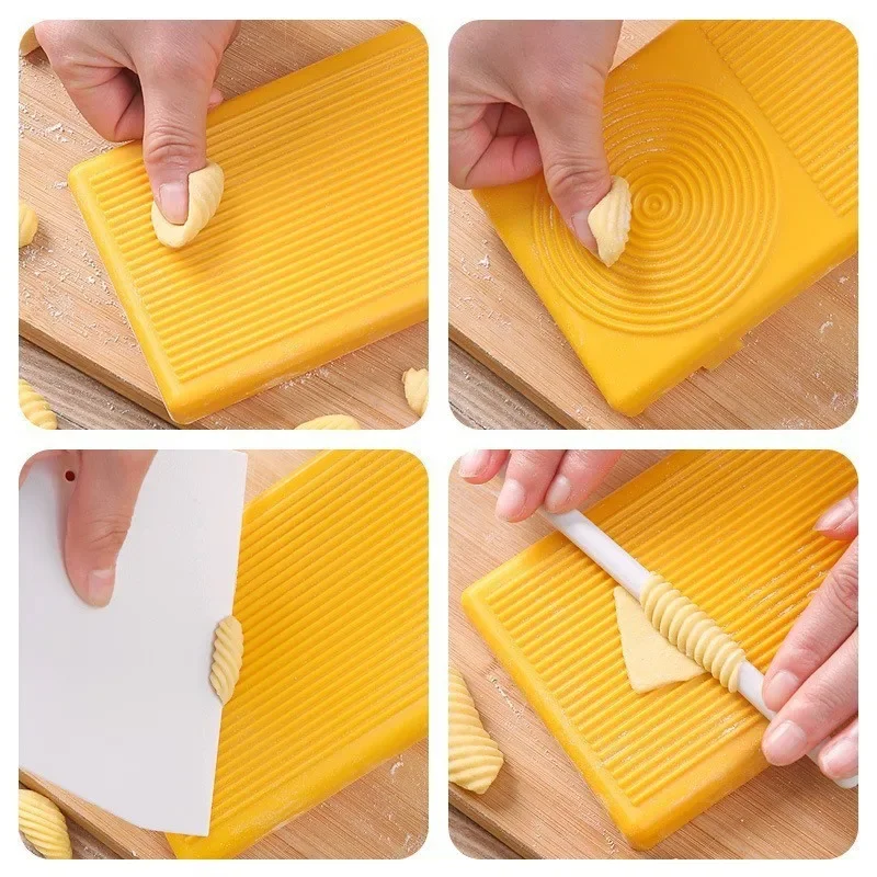 Plastic Pasta Macaroni Board Spaghetti Macaroni Pasta Gnocchi Maker Rolling Pin Baby Food Supplement Molds Manual Kitchen Tool