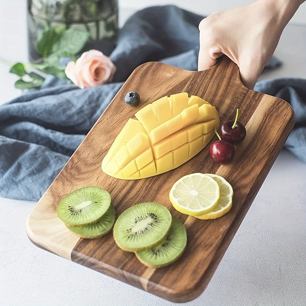 Premium Acacia Wood Cutting Board with Handle - Ultra-Thick, Durable, and Easy-Clean