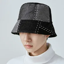  Bucket Hat men Spring stitched new Fisherman Hat fashion basin Cap sun hat summer hats for women Japanese Harajuku denim hat 