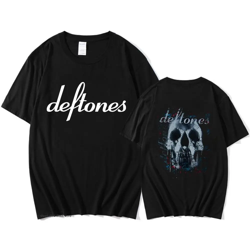 

Deftones Skull Black Band T-Shirts Men's Vintage Rock Tshirts Punk Hip Hop Tees 100% Cotton Unisex Streetwear Male Gothic Tops