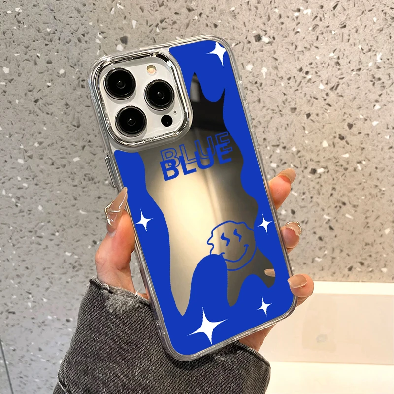 Floral Design Shockproof Makeup Mirror Phone Case - Soft TPU Silicone Cover