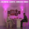 American 2 Packs Wall Lights Battery Operated Wall Sconces Gold Wireless Wall lamp with Remote RGB Colors Modes Rechargeable 4