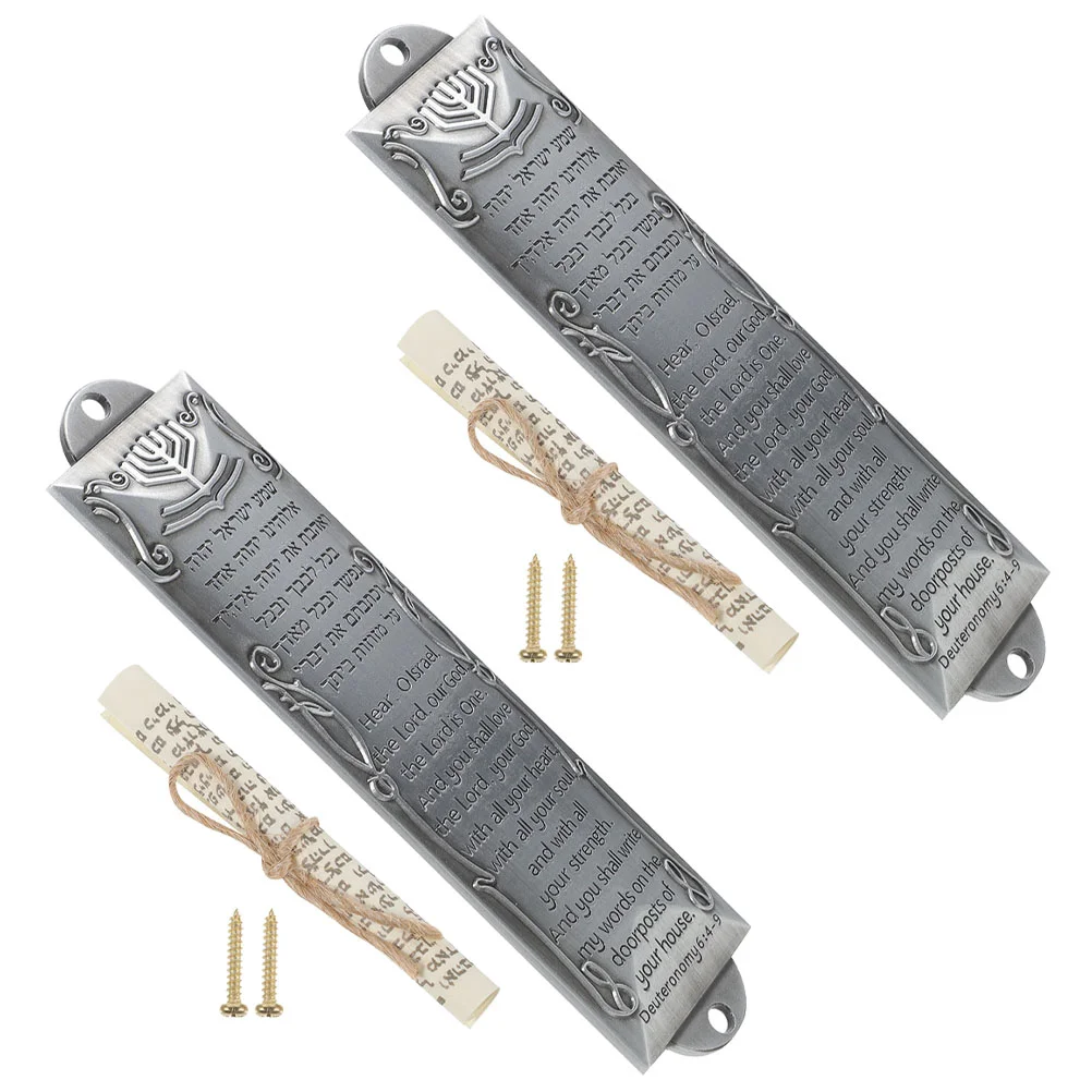 

Metal Mezuzah with Engraved Blessing Religious Mezuzah Decoration for Front Door Israel Crafts Gifts Religious Scrolls
