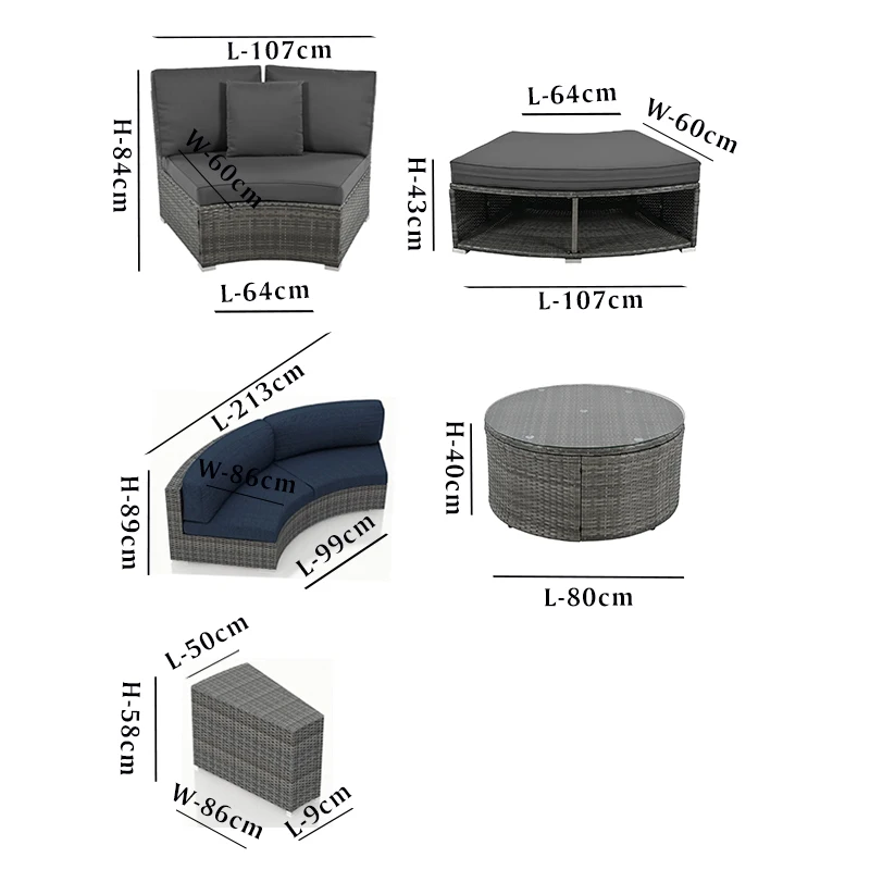 Offerta Speciale: Set Divano da Esterno in Rattan Intrecciato Impermeabile per Tutte le Stagioni, Mobili da Giardino e Patio - immagine 4