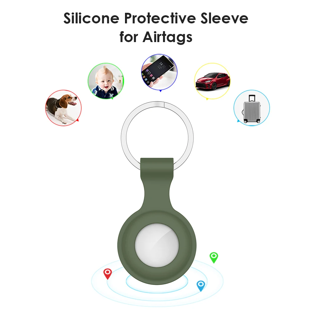 Anti Lost Locator Anti Lost Tracker Anti Lose Tracker Item Locator Silicone Locator Tracker Protective Case for Airtags Anti-Lost Device Anti-sweat Case Scratch-resistant Protector