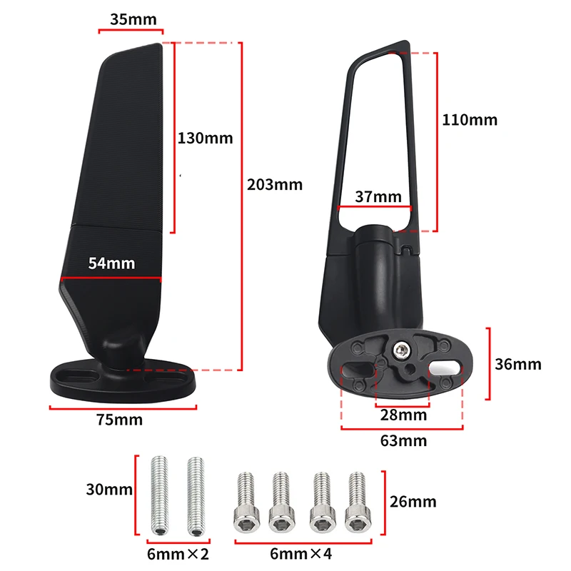 조정 가능한 회전 백미러, 야마하 YZF R25 R3 25 R15 용, 수정된 윈드 윙