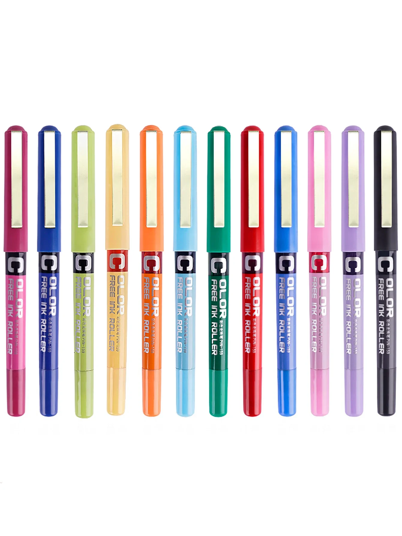 Rollerball Pens 12 Colors Precise Stick Liquid Ink Roller ball Pens 0.5mm Super Smooth Quick Drying Skip-free Writing rollerball pens colored pens