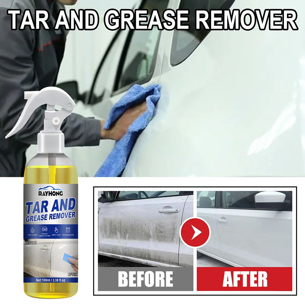 Spray Greases Degreaser Cleaner Car Oil Tar Grease Remover Solvent Car Exterior Surfaces Cleaner 100ml Sap Remover For Paint
