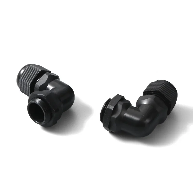 M12/M16/M20/M25 Nylon Waterproof 90 Degrees Cable Gland Wire Fitting Plastic Range Cable Entry 1pcs cable gland