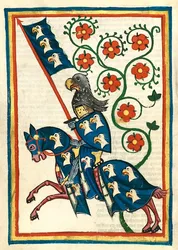 Vintage Medieval Lovers on Horse Canvas Art Print - Retro European Wall Décor - 40x60cm No Frame (PURPLE)